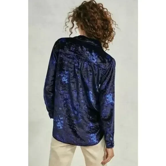 Anthropologie Pilcro Mara Relaxed Velvet Button-down - Picture 2 of 7